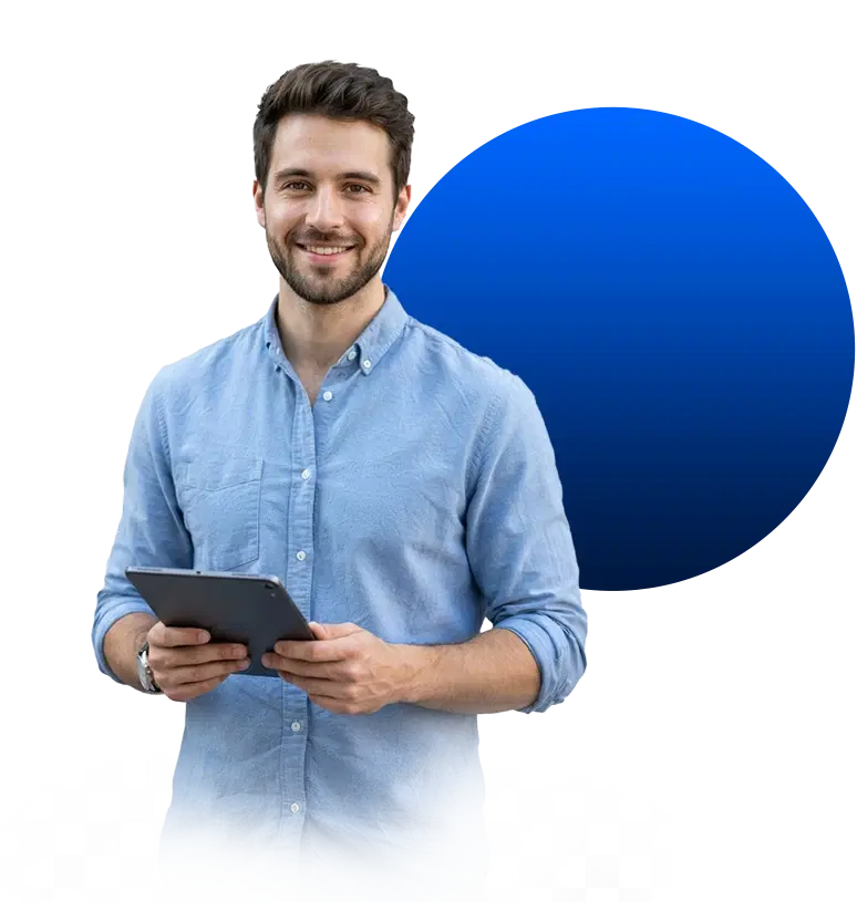 Clinical Speed specialist holding a tablet